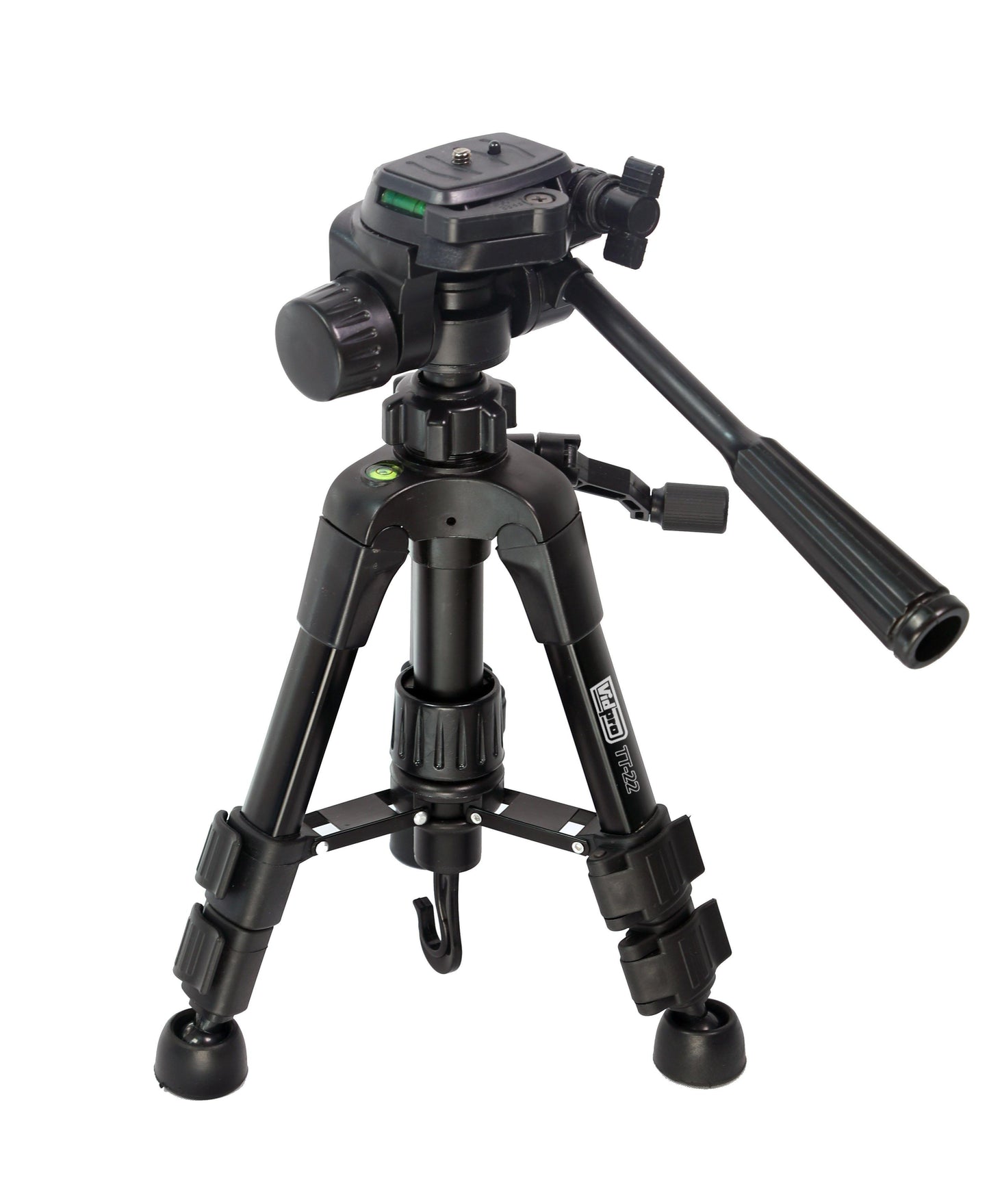 TT-22 Heavy-Duty Aluminum Table-Top Tripod with 3-Way Pan & Tilt Head - Vidpro