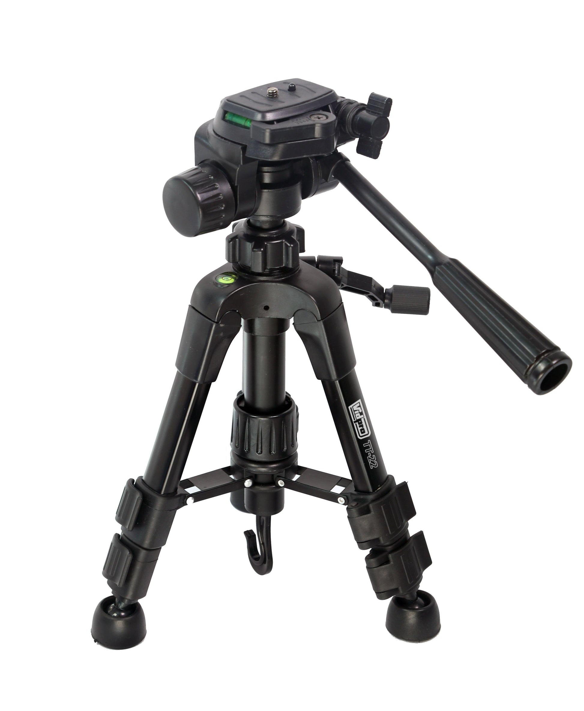 TT-22 Heavy-Duty Aluminum Table-Top Tripod with 3-Way Pan & Tilt Head - Vidpro