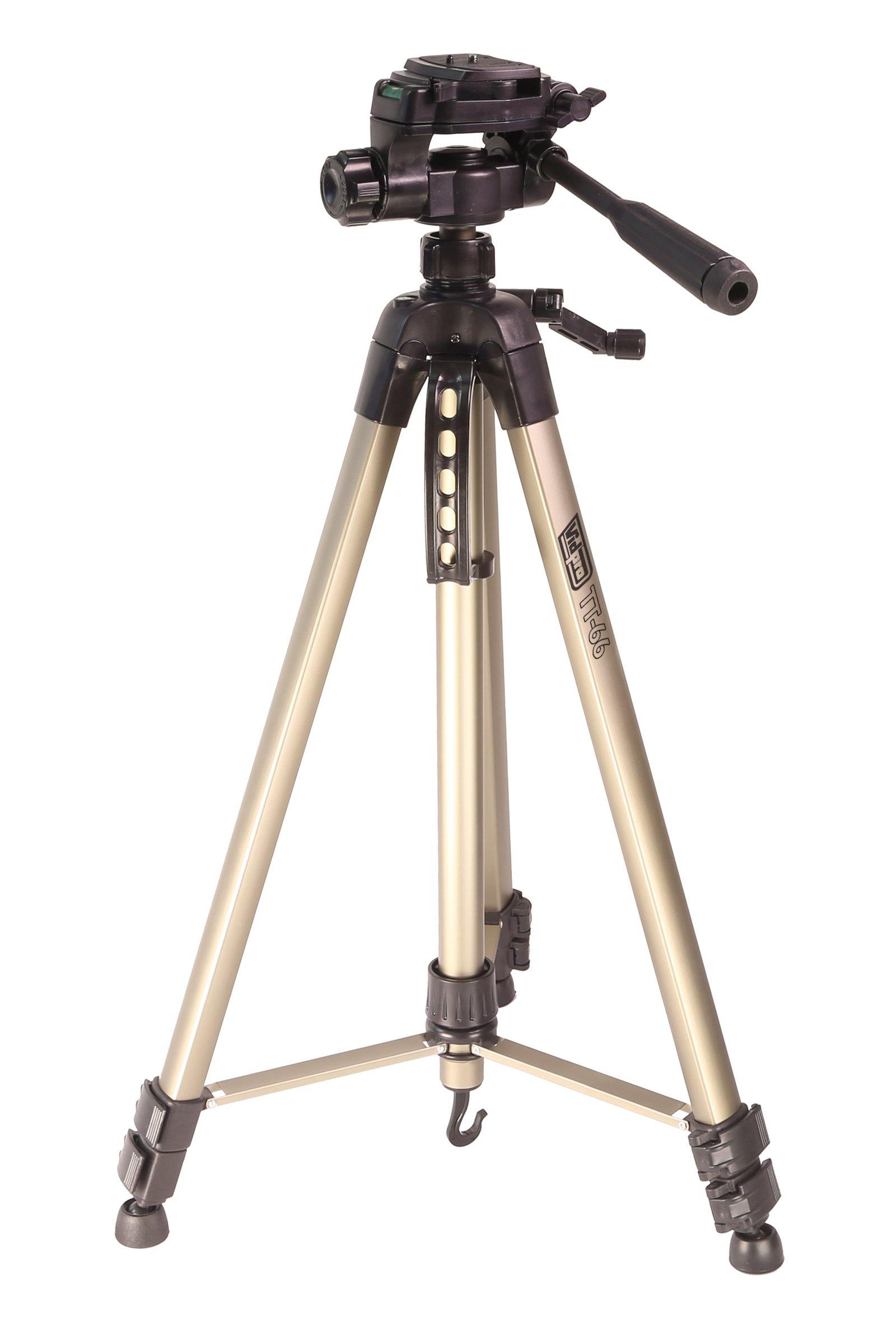 TT Series Heavy-Duty Aluminum Tripods with 3-Way Pan & Tilt Head TT-66 - Vidpro