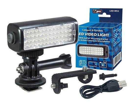 LED-M52 Mini LED Light for Action Cameras, Camcorders and Phones - Vidpro