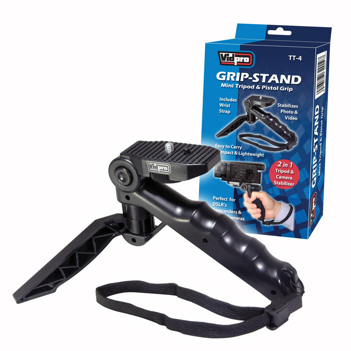 TT-4 'Grip-Stand' Mini Tripod and Hand Grip - Vidpro