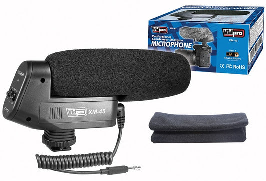 XM-45 Professional Condenser Shotgun Video Microphone - Vidpro