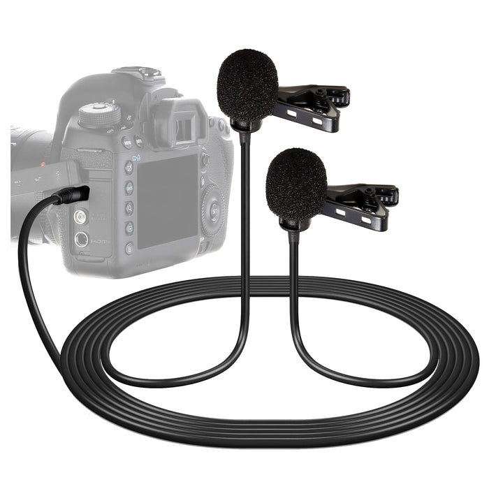 XM-DLC Dual-Head Lavalier Microphone for Cameras and Camcorders - Vidpro