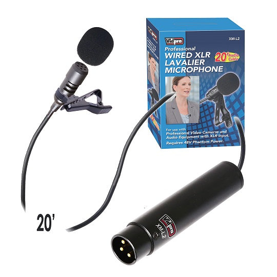 XM-L2 Wired XLR Lavalier Microphone - Vidpro